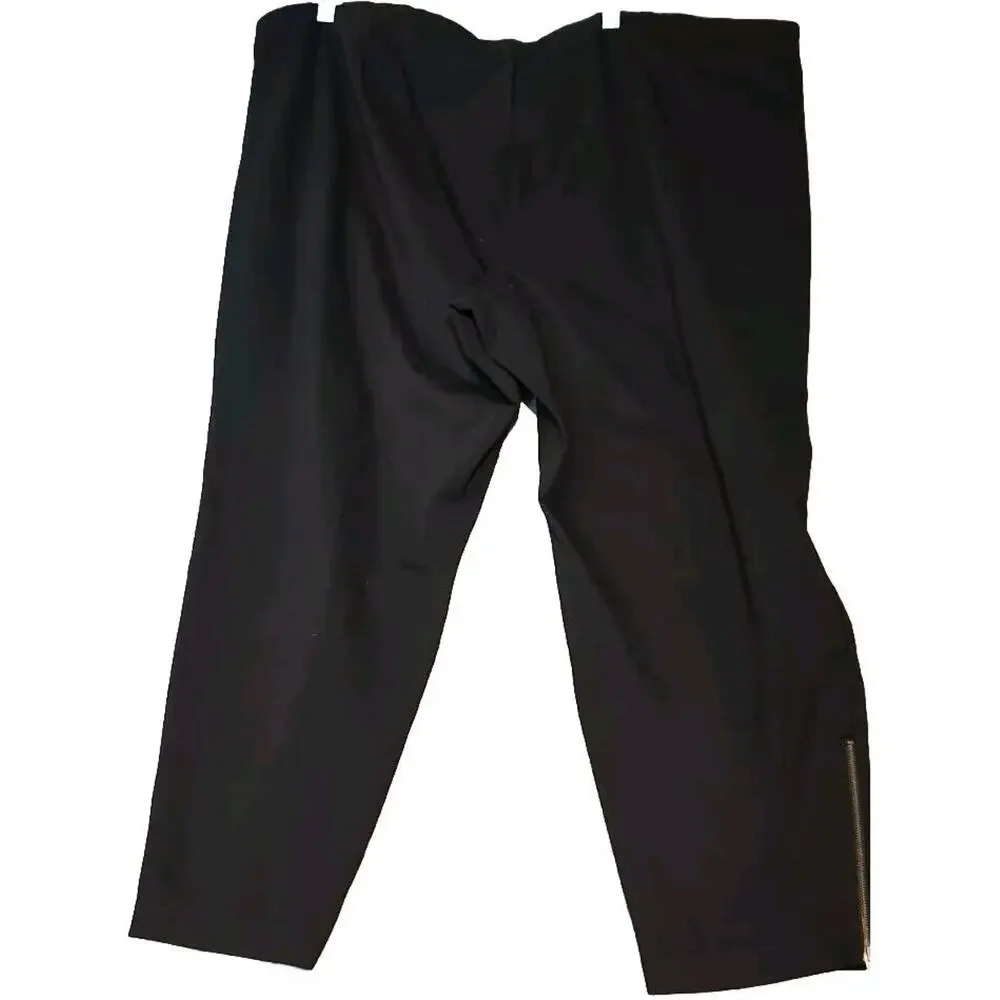 Eileen Fisher Black Rayon Blend Pull On Skinny Leggings Zipper Hem Pants‎ Sz 3X
